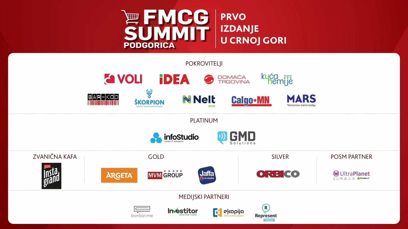 1. FMCG Summit Podgorica - Postanite sponzor!